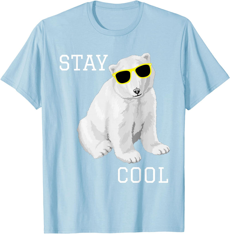 Cool bleiben Eisbär Stay Cool Cute Baby Polar Bear Cub with Sunglasses T-Shirt - Baby Blue