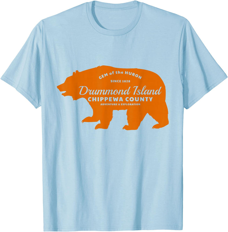 Crane Street Design Drummond Island Bear - T T-Shirt - Baby Blue