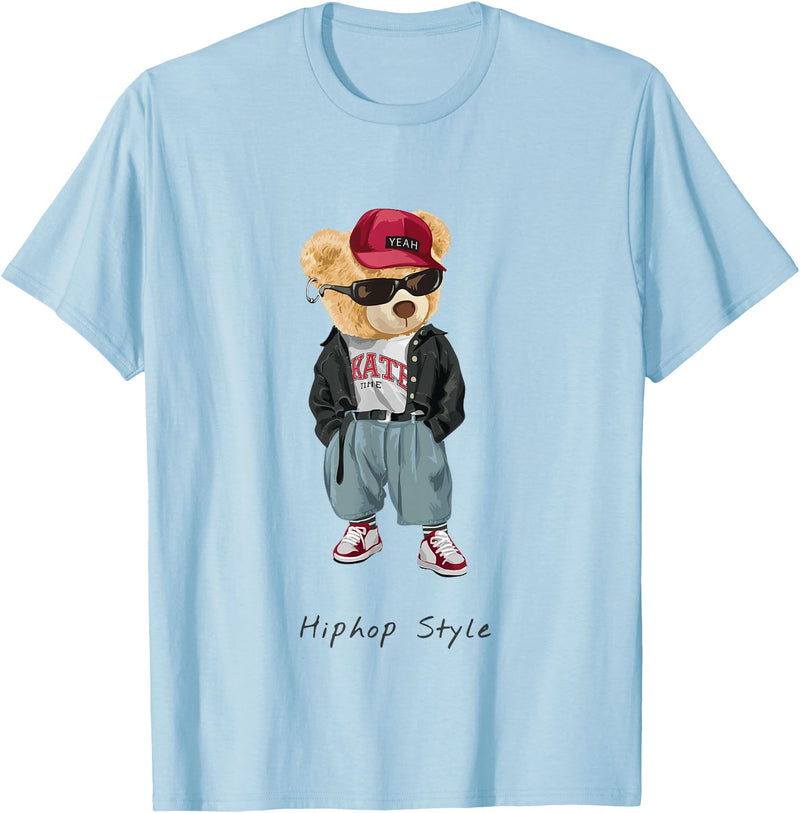 Funny Teddy Bear T-Shirt - Baby Blue