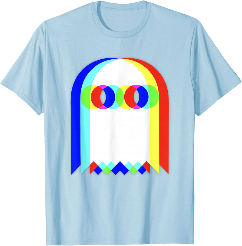 Threadrock Vaporwave Psychedelic Ghost Retro Halloween Techno EDM Unisex Adults Kids T-Shirt - Baby Blue