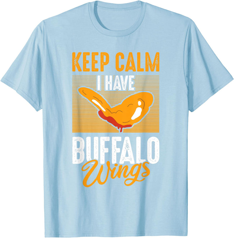 Buffalo Wings Fried Chicken Hot Wing Sauce T-Shirt - Baby Blue