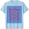 Sardines maritime fisherman aesthetic Fisherman aesthetic white blue stripes with sardine fish T-Shirt - Baby Blue