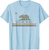 California LGBTQ+ Gift Men Women Couples Groups California Republic Bear LGBT Gay Pride Month Rainbow Flag T-Shirt - Baby Blue