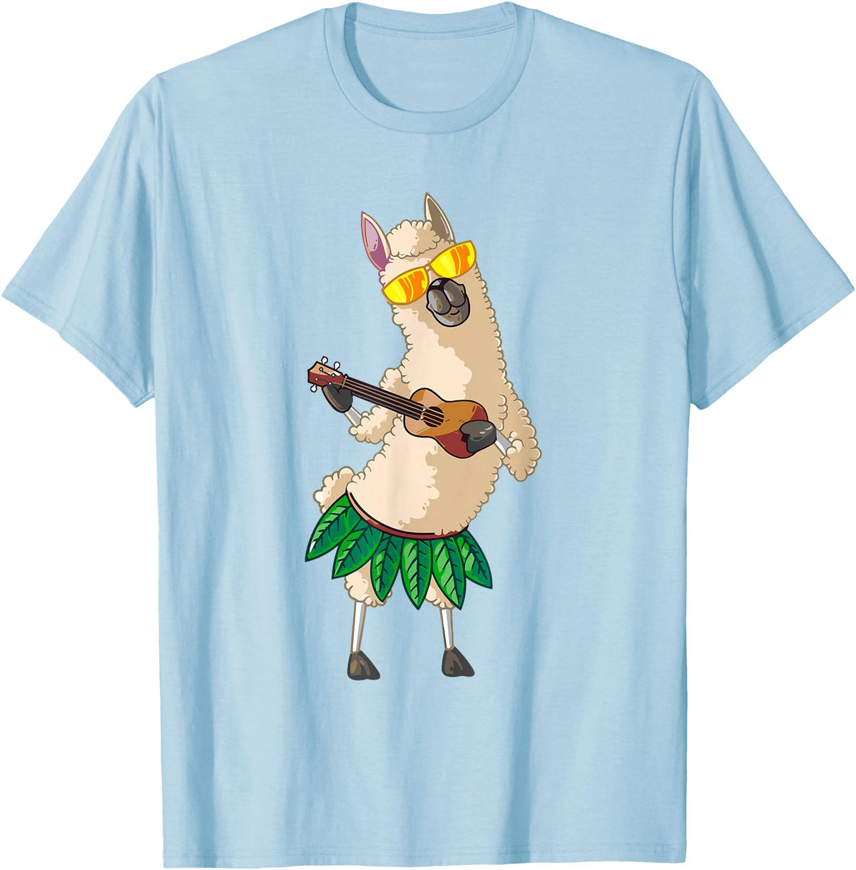 Llama Ukulele Luau TShirt Cute Gifts Llama Ukulele Luau Cute Funny Cool Hawaii Alpaca Gift T-Shirt - Baby Blue