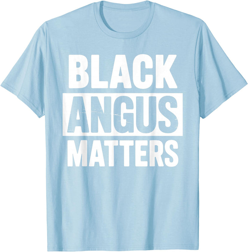 Black Angus Gift Cattle Farm Accessories & Stuff Best Black Angus Art for Men Women Beef Cattle Rancher T-Shirt - Baby Blue