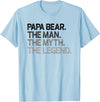 Papa Bear Gifts Papa Bear The Man The Myth Legend Gift T-Shirt - Baby Blue