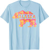 Proud Alaskan Bear Art Alaska State Pride Proud Alaskan Pink Grizzly Bear T-Shirt - Baby Blue