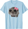 Coquette Sad Hamster Meme Crying T-Shirt - Baby Blue