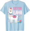 Family Matching Llama Birthday Party Supplies Sister Llama Sister Of The Birthday Llama Birthday T-Shirt - Baby Blue