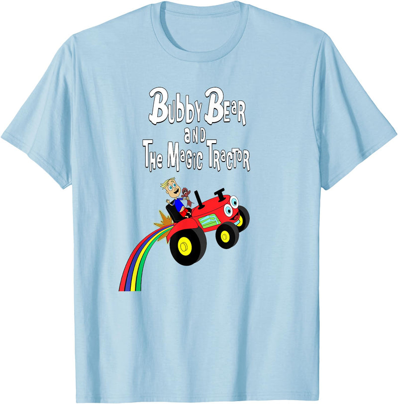 Strange Planet Apparel Bubby Bear and the Magic Tractor T-Shirt - Baby Blue