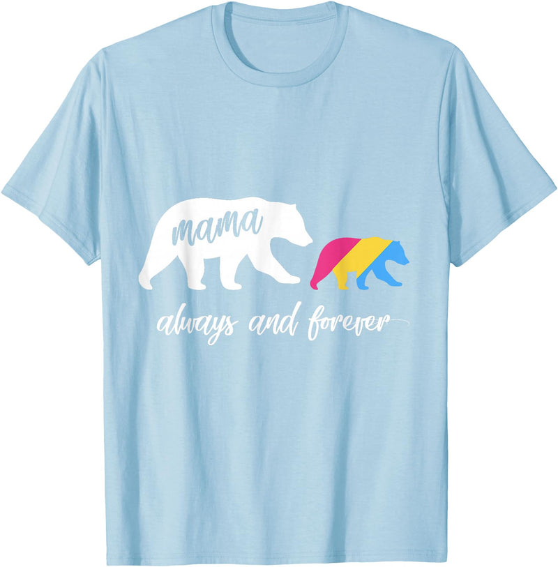 Cute Pansexual and Bisexual Mama Gift Tee Cute Pansexual Mama Bear T-Shirt - Baby Blue