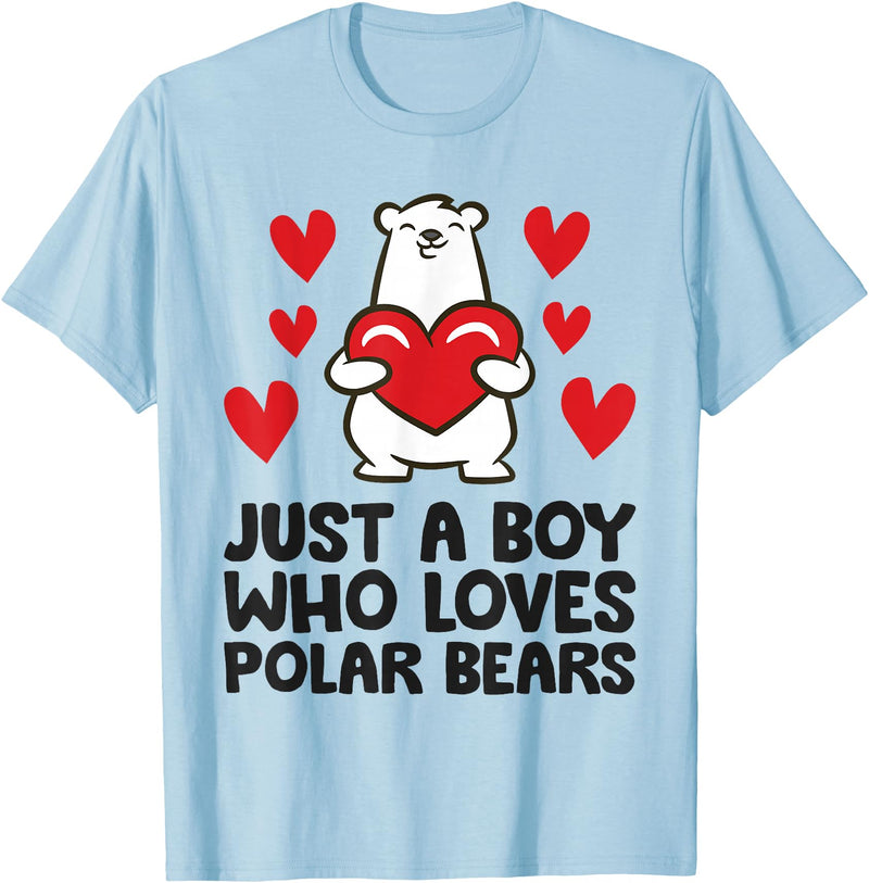 Cute Polar Bear Gifts And Tees Just A Boy Who Loves Polar Bears T-Shirt - Baby Blue