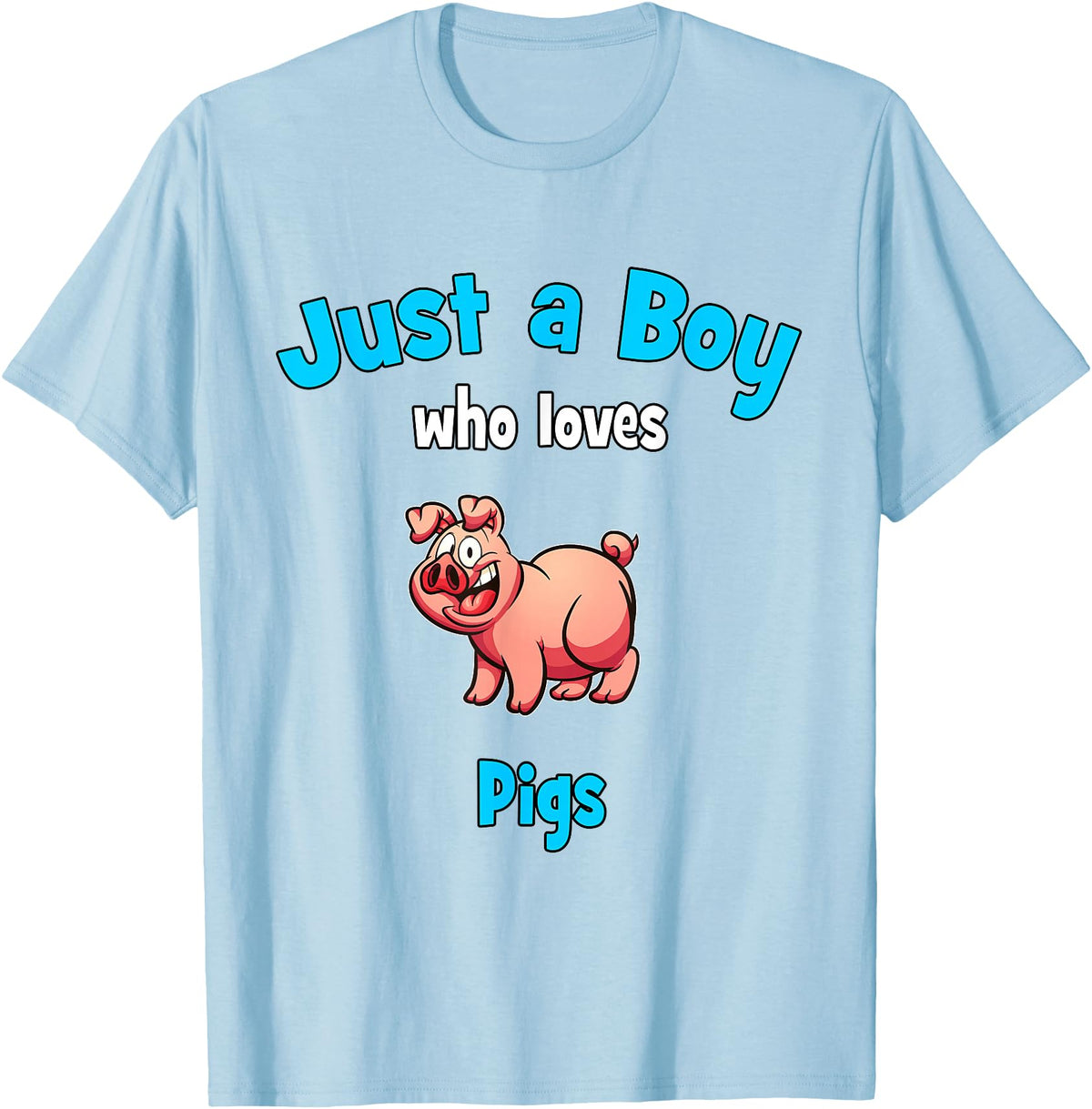 Boys Pig Shirts & Gifts for Kids Pig Shirt for Boys | Children's Pig T-Shirt - Baby Blue