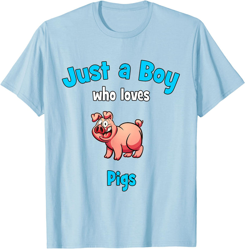 Boys Pig Shirts & Gifts for Kids Pig Shirt for Boys | Children's Pig T-Shirt - Baby Blue