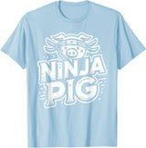 PIG Designs By ShirtZilla Ninja PIG T-Shirt PIG Ninja T-Shirt - Baby Blue