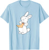 Lucky White Rabbit Human Foot T-Shirt in Baby Blue