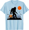 Dibble Dabble Designs Halloween Funny Halloween Bigfoot Trick or Treating - Bigfoot T-Shirt - Baby Blue