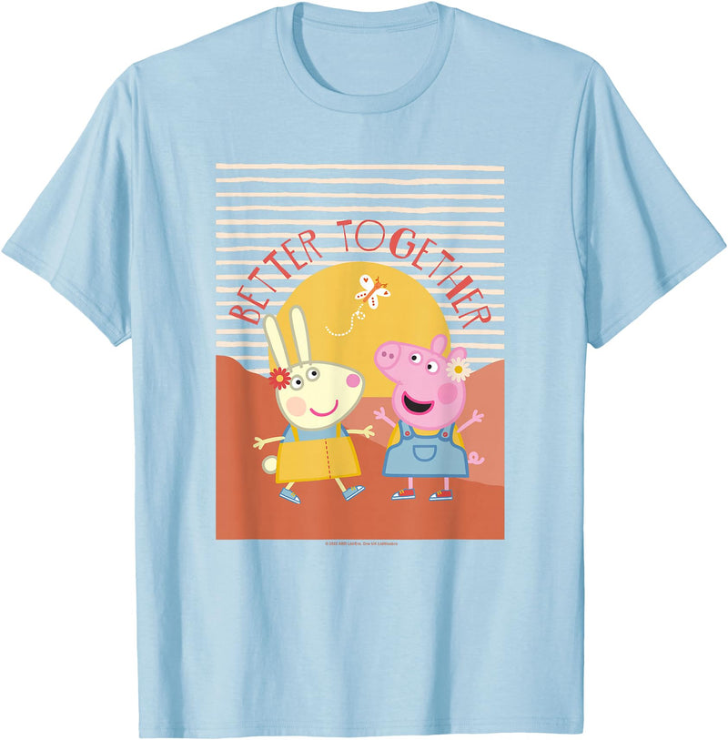Peppa Pig Better Together Rebecca Rabbit Retro Portrait T-Shirt - Baby Blue