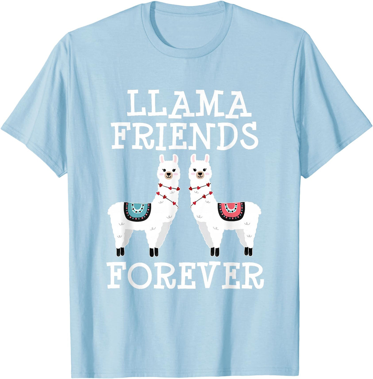 Llama Friendship Girls Llama Friends Girls Women Llama Friendship T-Shirt - Baby Blue