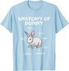 Funny Bunny Rabbit Anatomy Cute Rabbit Humor Joke T-Shirt in Baby Blue