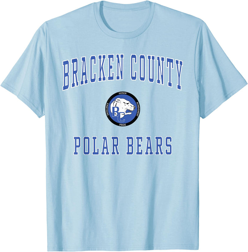 Official High School Fan Gear Bracken County High School Polar Bears T-Shirt - Baby Blue