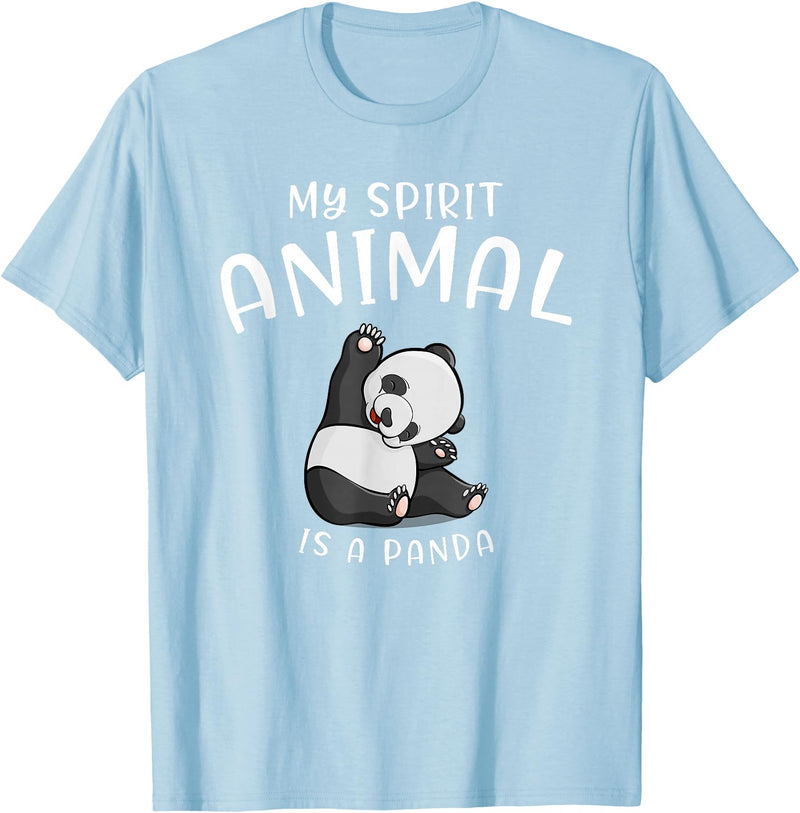Animal Shirt Gifts for Birthday My Spirit Animal is A Panda Panda Bear SHIRTAnimal Lover Tee T-Shirt - Baby Blue