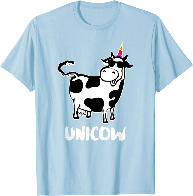 Cool Cow Lover Shirts & Funny Dairy Farmer Gifts Unicow. Cute Dairy Cow Farmer Shirt Funny Cow Lover Gift T-Shirt - Baby Blue