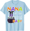 Funny Nana Of The Brewing Baby Halloween MYN Funny Nana Of The Brewing Baby Halloween Witch Baby Shower T-Shirt - Baby Blue