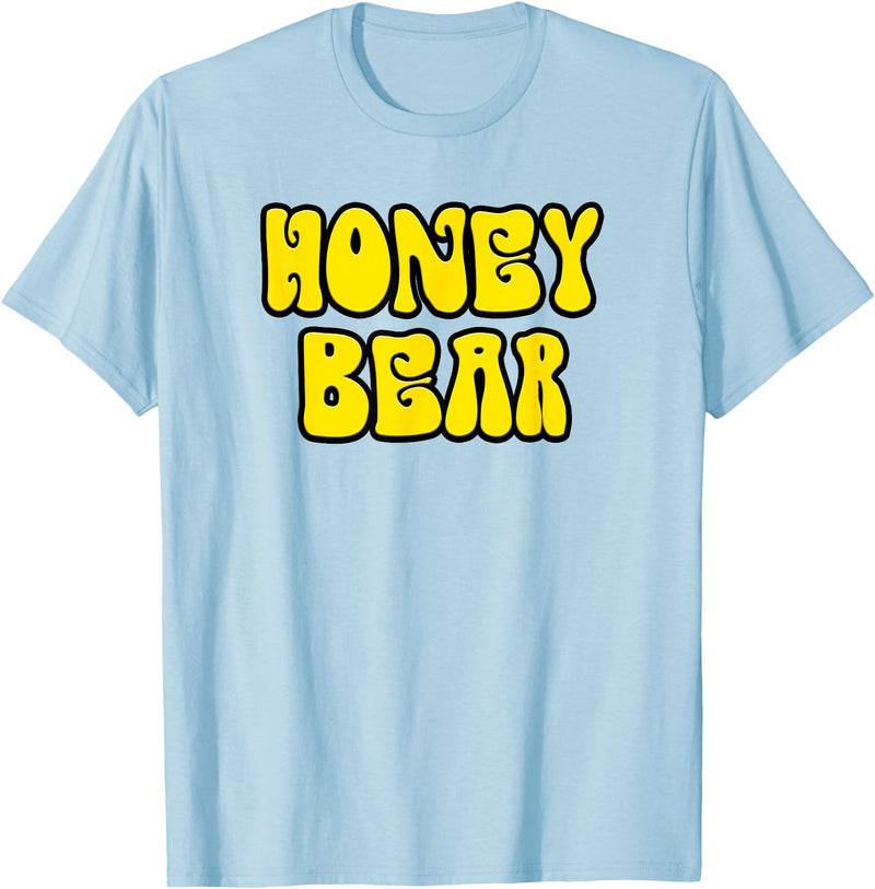 Classic 70's Retro Vintage Hippie Honey Designer Classic 70s Retro Vintage Hippie Honey Bear T-Shirt T-Shirt - Baby Blue