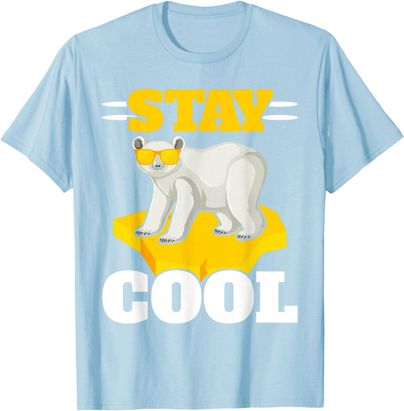 Polar Bear Antartica Arctic SteMi Apparel Stay Cool Polar Bear Arctic Animal Ice Bear Lover T-Shirt - Baby Blue
