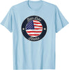 Bear Lake Souvenir Cabin Bear Lake - Patriotic Idaho Souvenir T-Shirt - Baby Blue