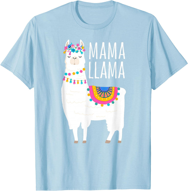 Mama Llama Lover Gifts by Memme Mama Llama Shirt for Women T-Shirt - Baby Blue