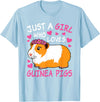 EDILILU Just A Girl Who Loves Guinea Pigs Cute Guinea Pig Lover T-Shirt - Baby Blue