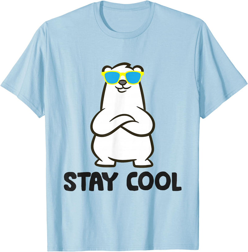 Cute Polar Bear Gifts And Tees Stay Cool - Cool Polar Bear T-Shirt - Baby Blue