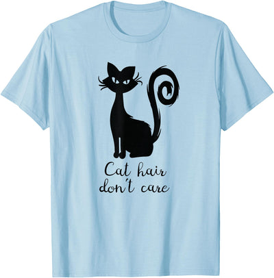 Black Cute Cat Hair Don't Care Funny Halloween Black Cute Cat Hair Don't Care Funny T-Shirt