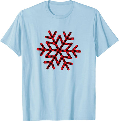 Christmas Snowflake Buffalo Plaid Holiday Gift Fun Winter T-Shirt
