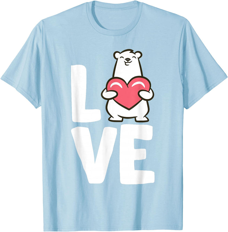 Cute Polar Bear Gifts And Tees I Love Polar Bears T-Shirt - Baby Blue