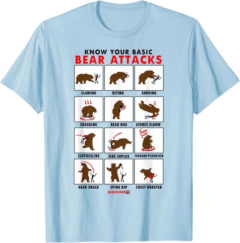 Bearmageddon Basic Bear Attacks Shirt T-Shirt - Baby Blue
