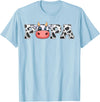 ETHRLO cow im one birthday decorations Shirts Papa Cow Print Cowboy Animal Pattern Farmer Cow Father Papa T-Shirt - Baby Blue