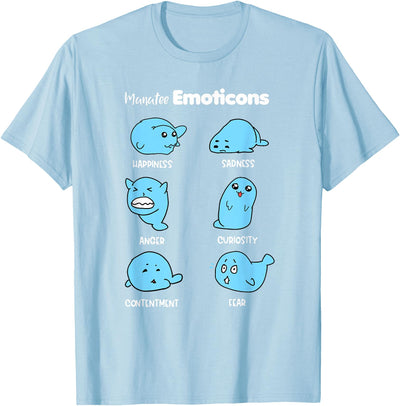 Funny Manatee Emotions Funny Expression Unique Sea Cow Lover T-Shirt