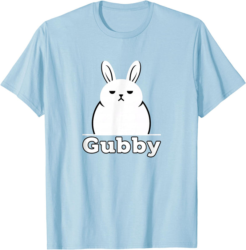 Gubby Rabbit Anime Funny Character Cute Grumpy Bunny T-Shirt in Baby Blue