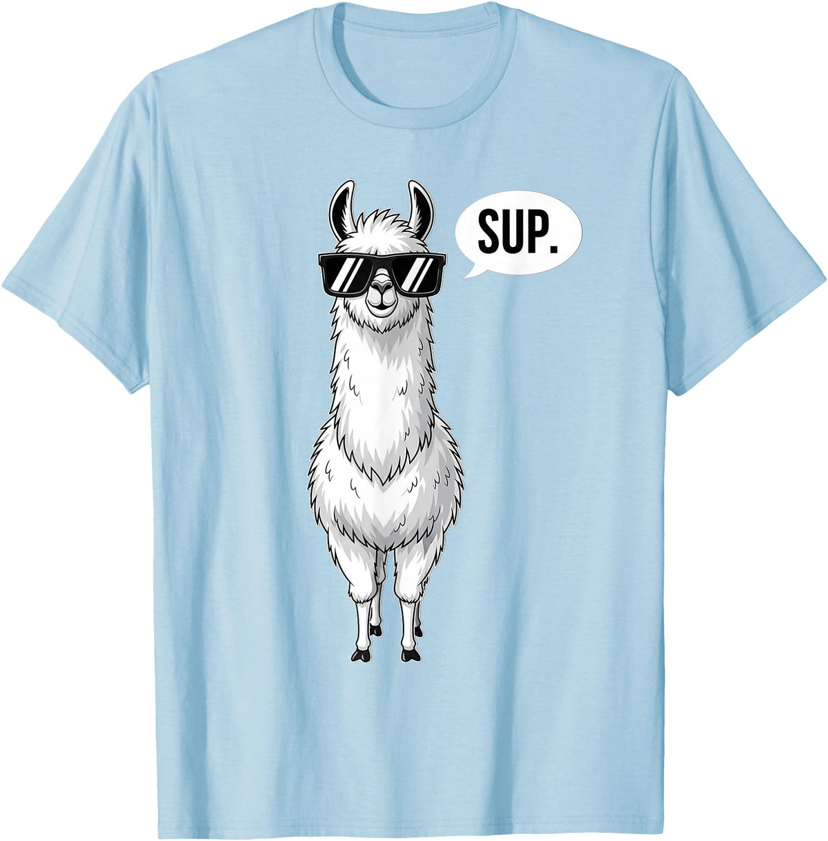 Funny Llama lover Co Alpaca Llama with Sunglasses Sup T-Shirt - Baby Blue