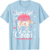 Pack A Punch Just A Girl Who Loves Cows Shirt Vintage T-Shirt - Baby Blue