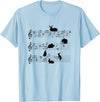 Cute Bunny Rabbit Playing Music Notes Musician T-Shirt in Baby Blue