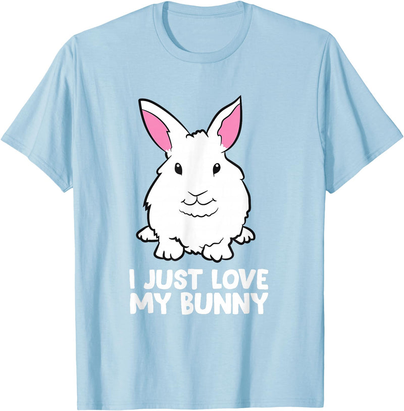 I Just Love My Bunny Cute Bunny Rabbit Pet T-Shirt in Baby Blue