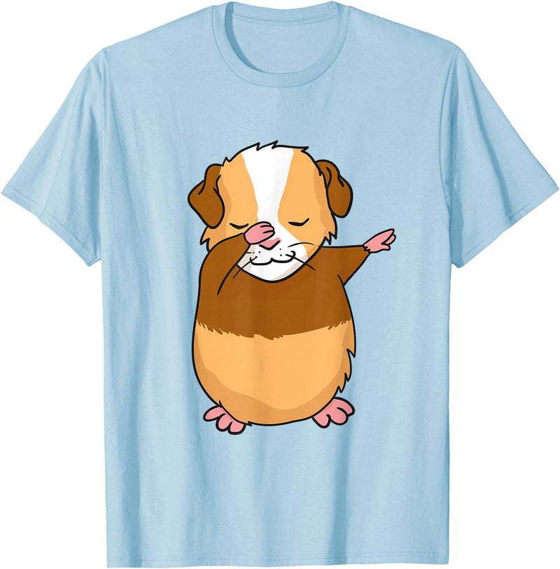 Dabbing Guinea Pig Shirt Dabbing Guinea Pig T-Shirt Funny Dab Gift T-Shirt - Baby Blue
