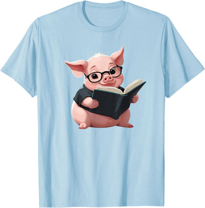 Cute Pig is reading a Book, Reading Pig T-Shirt