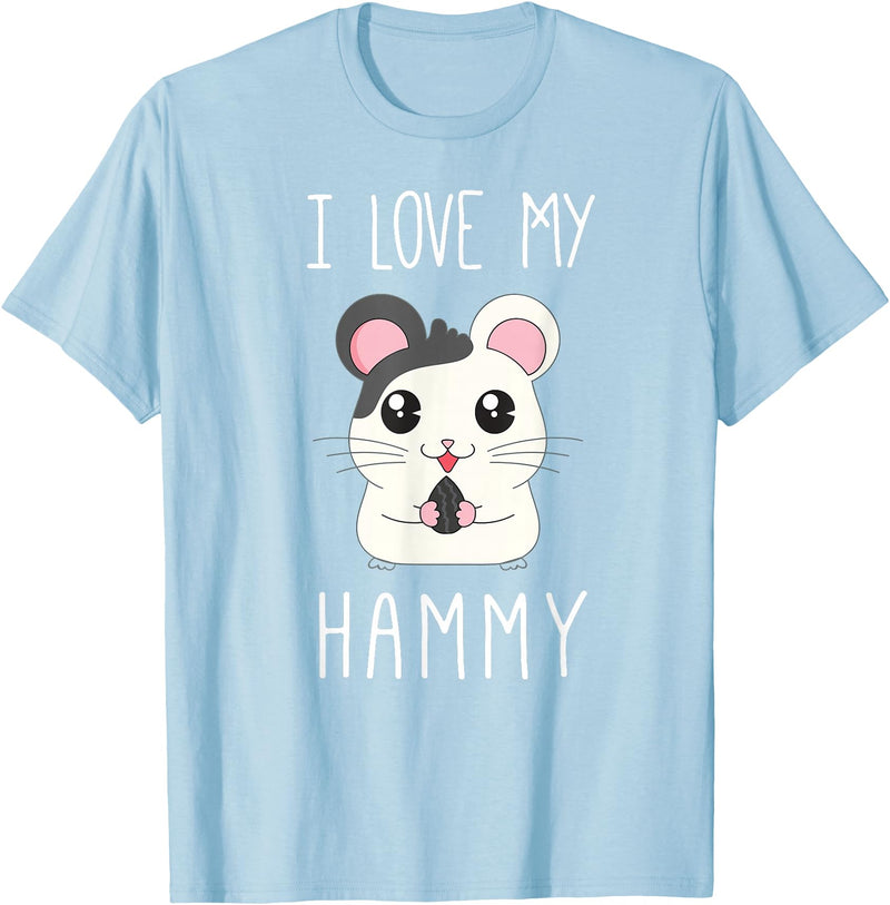 I Love My Hammy T Shirt for Hamster Lovers T-Shirt - Baby Blue