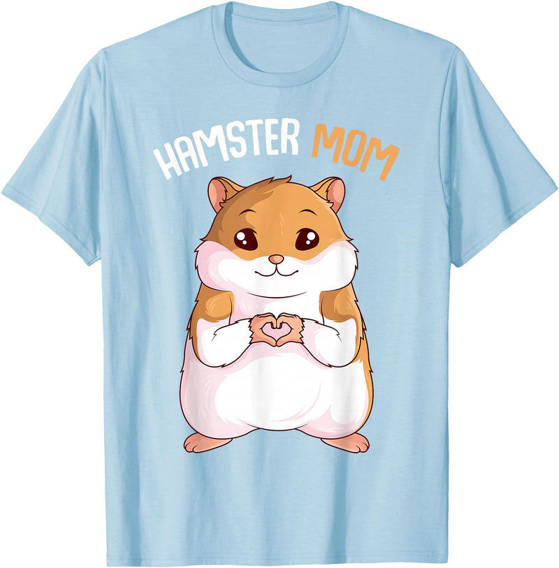 Women's Hamster Mom Hammy Girls T-Shirt - Baby Blue