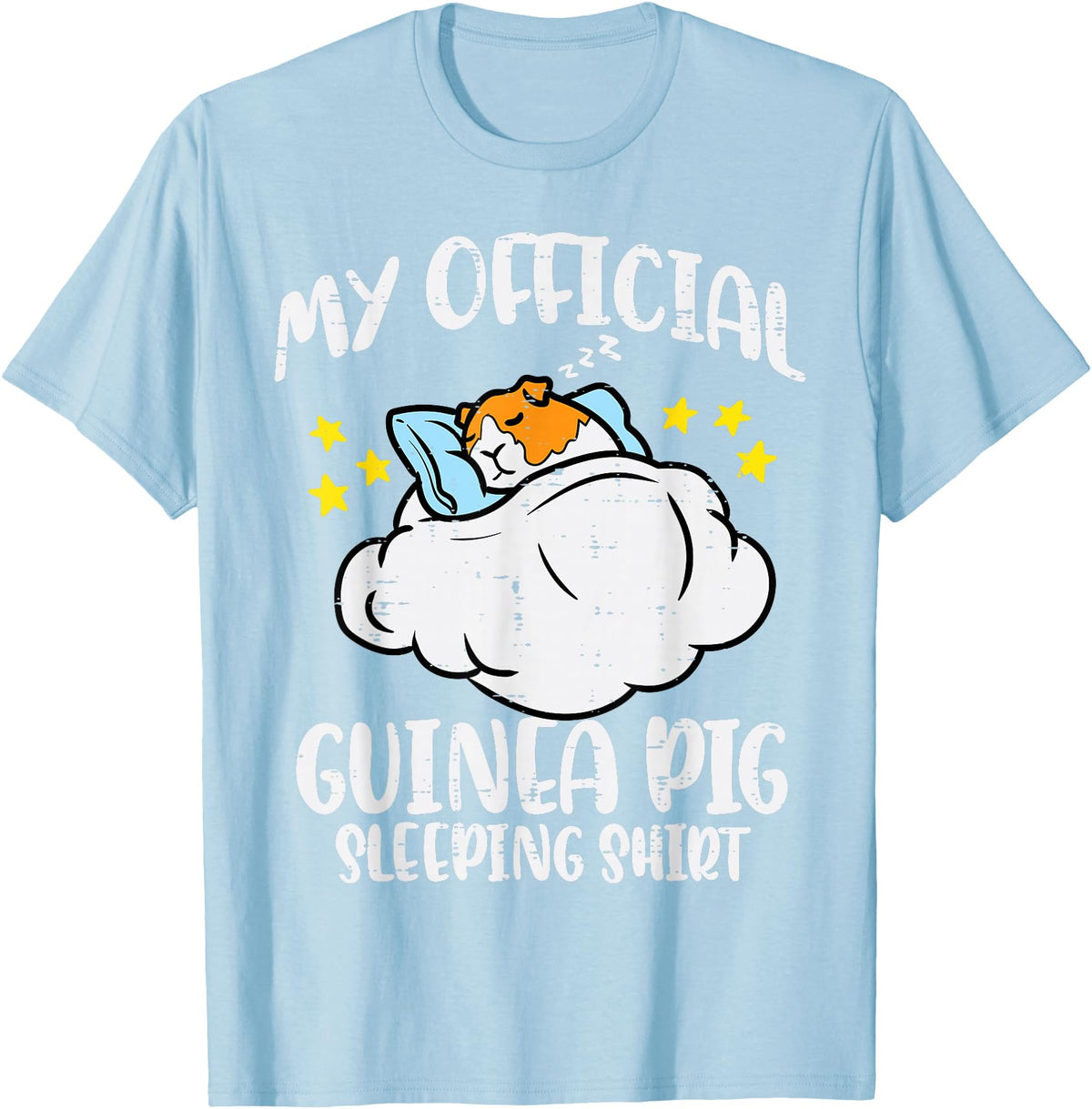 Guinea Pig Shirts For Men Women Kids Gift My Official Guinea Pig Sleeping Shirt Cavy Women Kids Men T-Shirt - Baby Blue